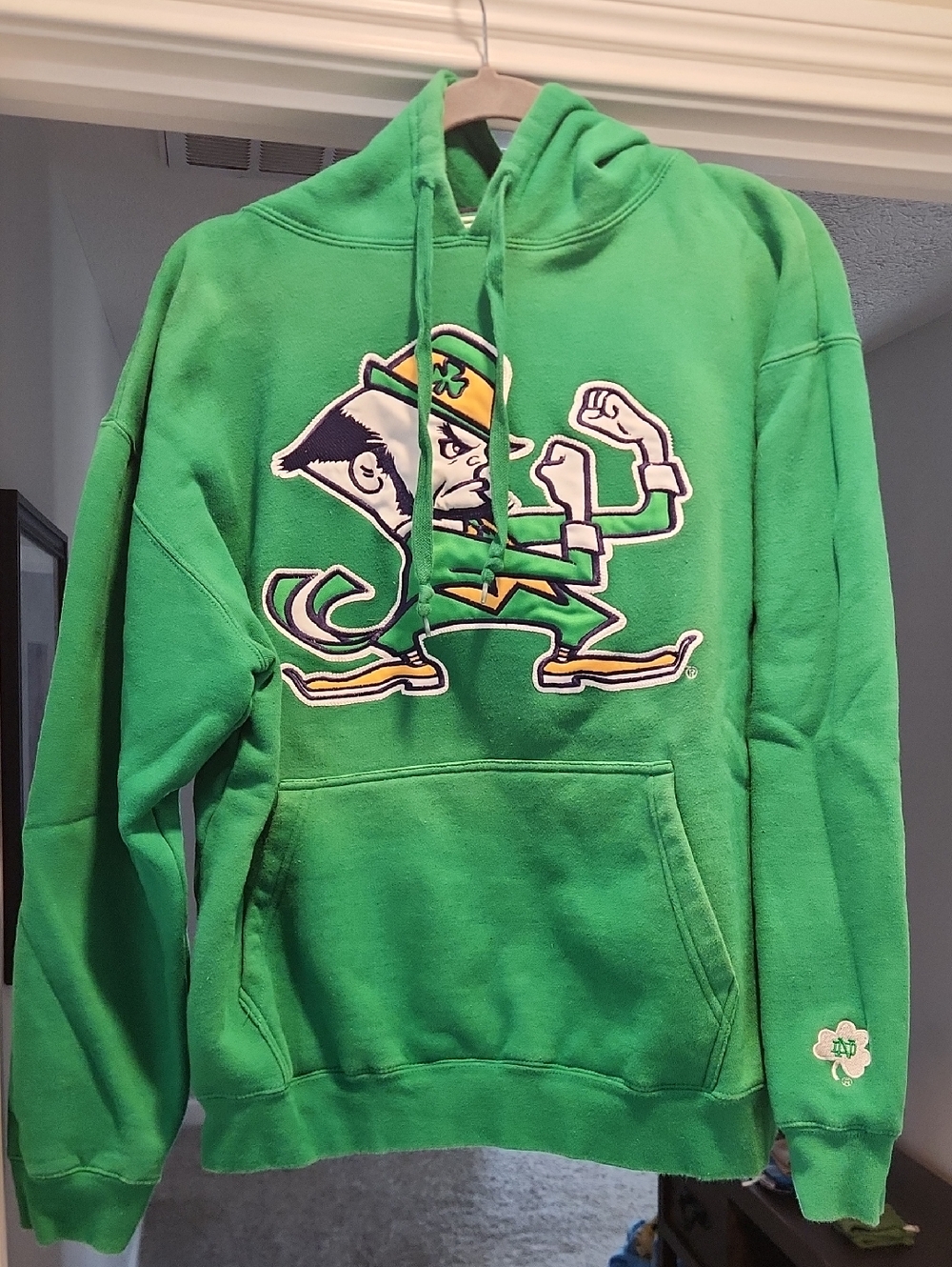 Notre Dame Green Hoodie with Leprechaun